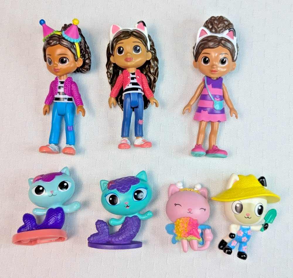 Gabby's Dollhouse Action Figure Cute Doll Collection Model Toys 7 Piece Lot